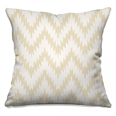Beige Zigzag Pattern Double Sided Throw Pillows
