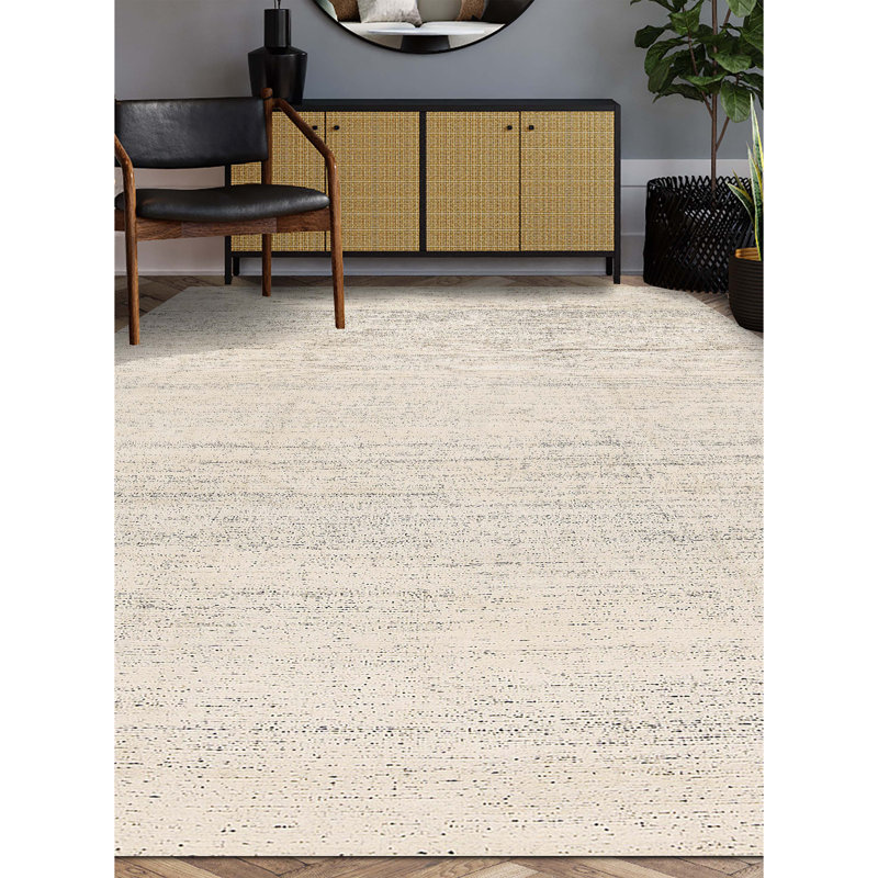 Tapis naturel et crème noué à la main de haute qualité