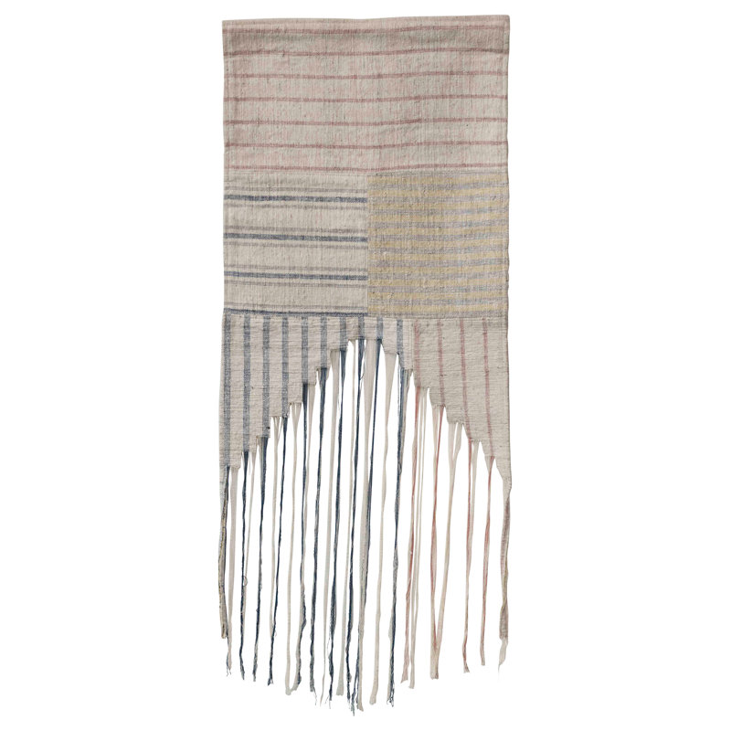 Woven Cotton Striped Wall Hanging with Fringe