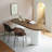 Simple brown rectangular solid wood tabletop dining table-1356138813