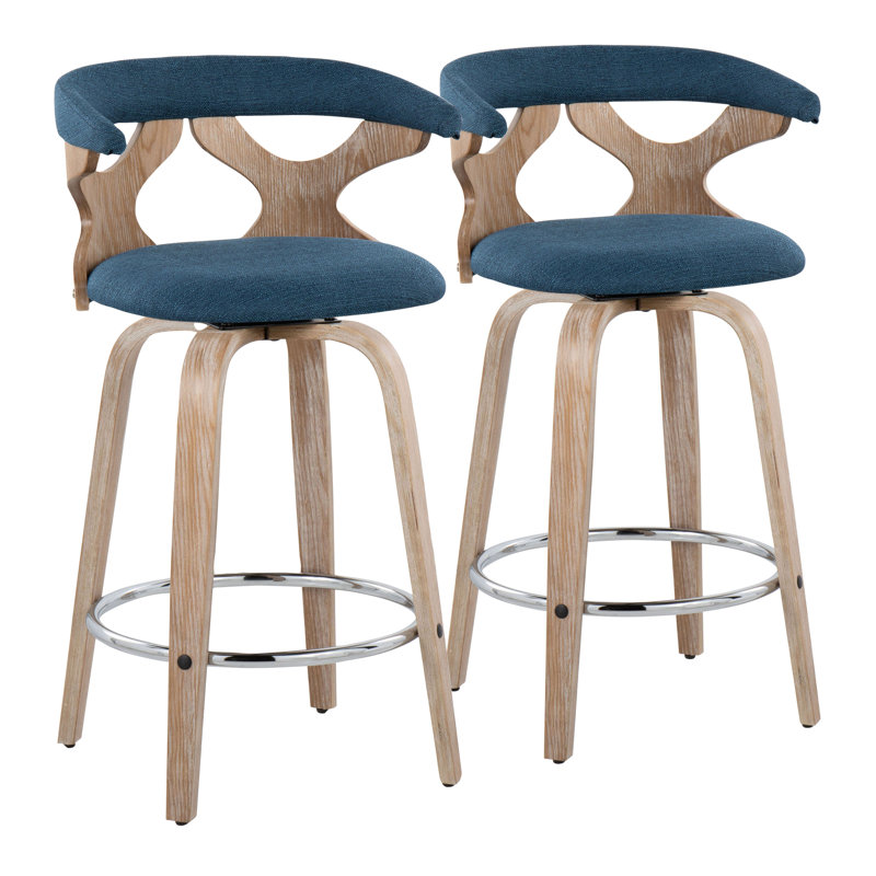Betuel Swivel Upholstered Counter Stool, Light Gray, Counter Stool (25.5" Seat Height)
