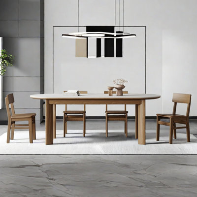 Ensemble de table de salle à manger moderne et simple ovale