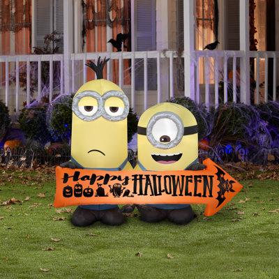 Universal Minions avec signe d'Halloween gonflable
