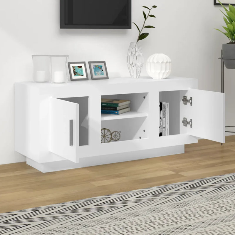 Jekeria Unfinished TV Stand for TVs up to 43", White