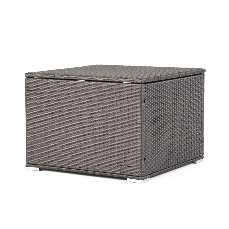 Rangement extérieur en fer gris et stable de 33,96 po X 24,48 po., Boîte de mise en valeur du patio avec cadre en fer robuste, profondeur, largeur, hauteur, aide