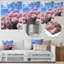«Pink Roses Vibrant Blue Sunny Sky I», art mural Roses-104687237-104687239