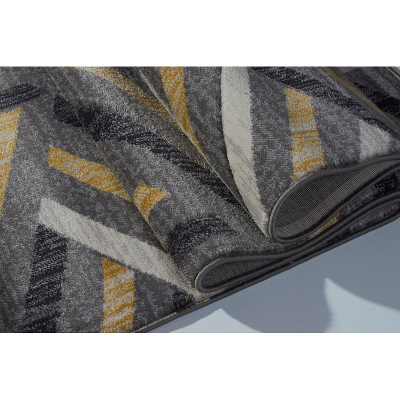 Tapis gris / doré Billie-Loren, Rectangle 1 pi 10 po x 2 pi 11 po