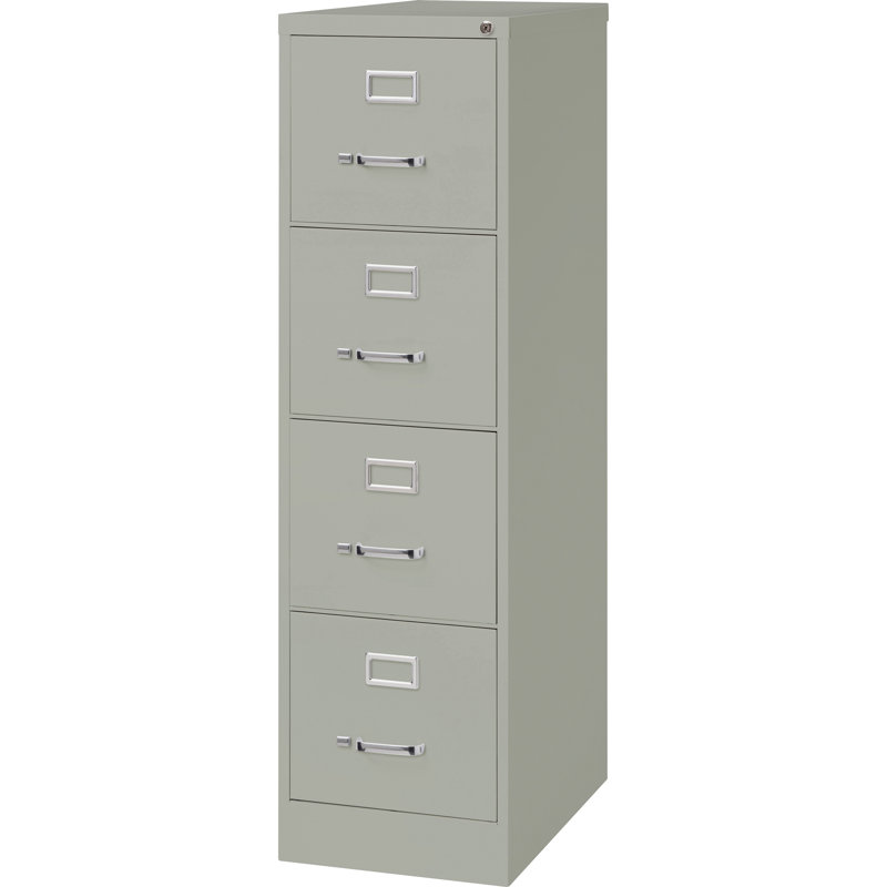 Sleek 26.5'' Light Gray Steel 4-Drawer Vertical File Cabinet