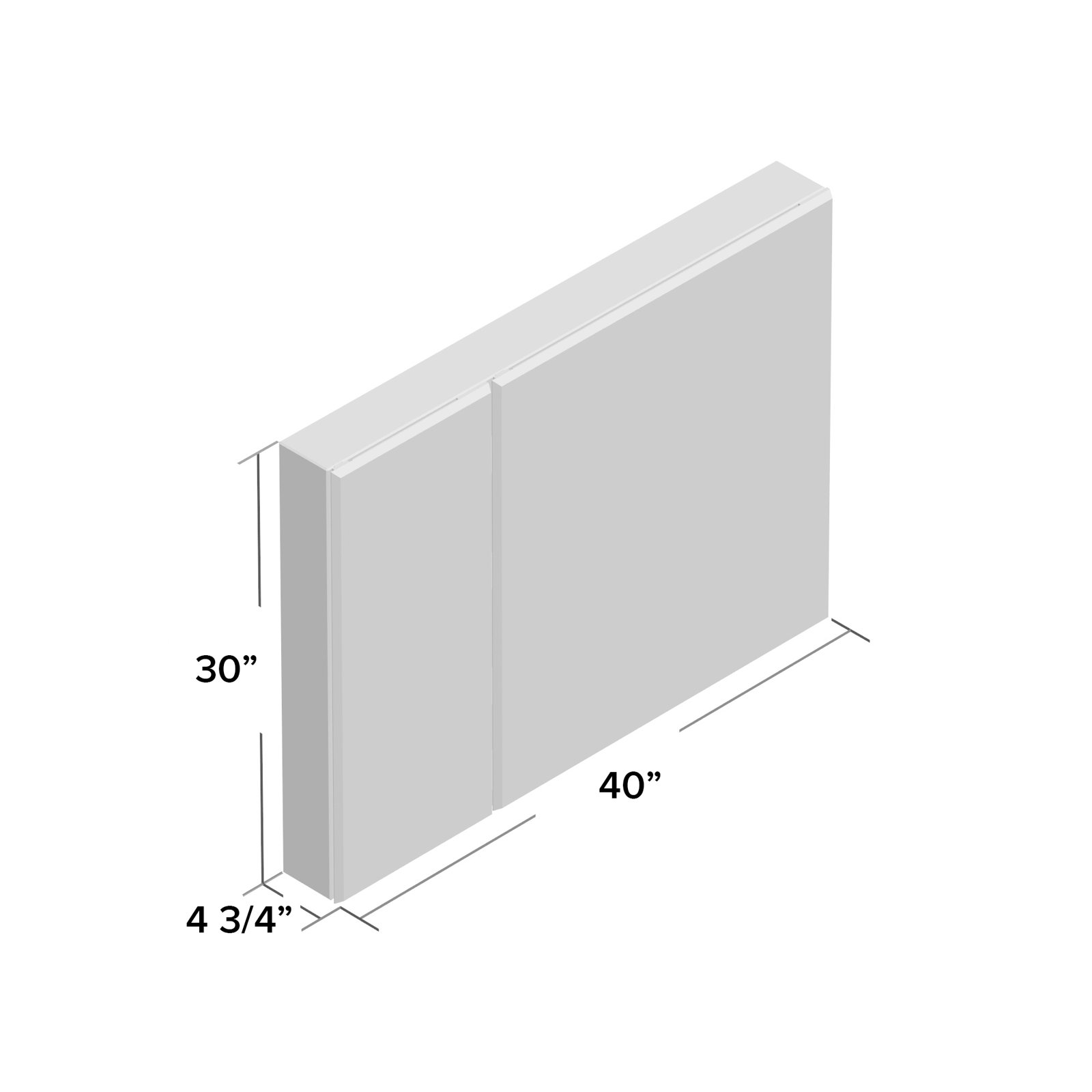 Verdera Aluminum Medicine Cabinet, 30"H x 40"W x 4.75"D