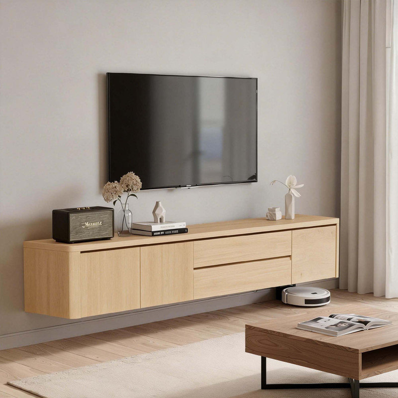 Unfinished TV Stand for TVs up to 65", Beige