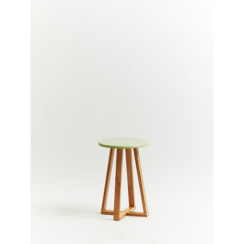 Adair Solid Wood Accent Stool, Green
