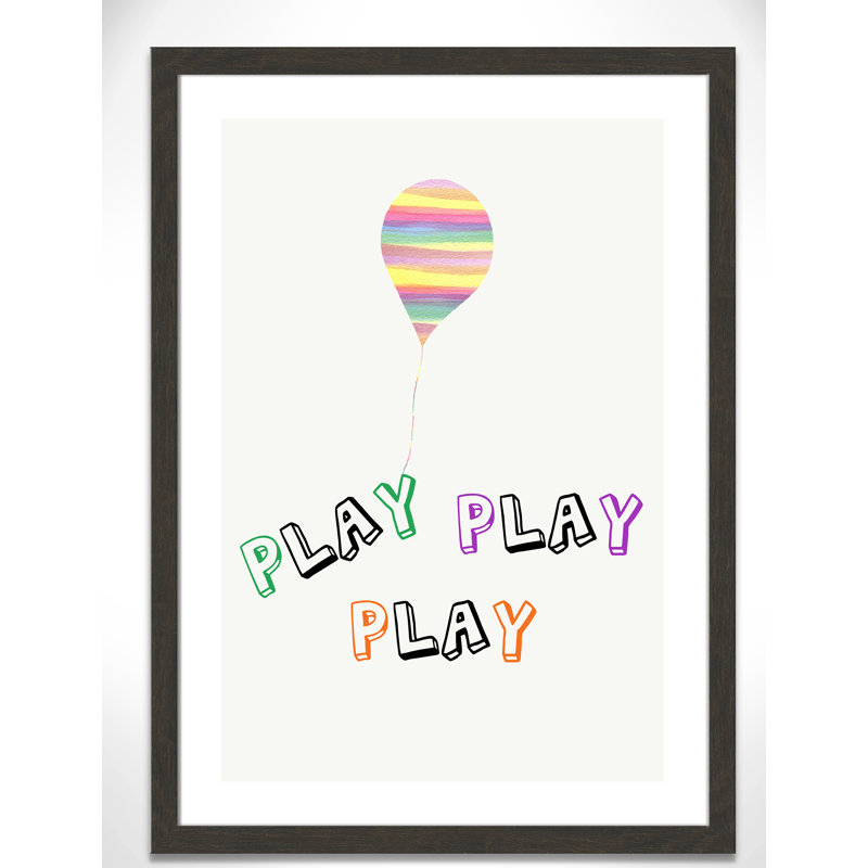 Play Play Play, impression sur papier, H 34,5 po x l 24,5 po x P 0,6 po, Encadré plat noir