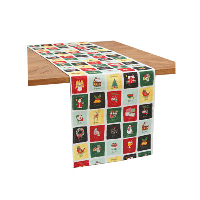 Alysia Grid Printed Table Runner