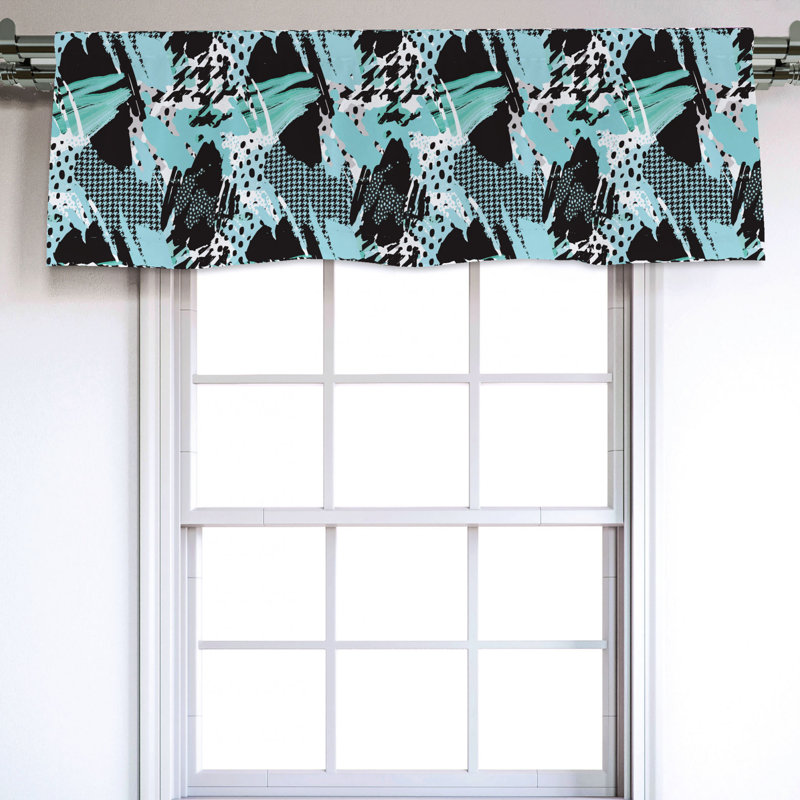 Sateen Abstract Ruffled Window Valance