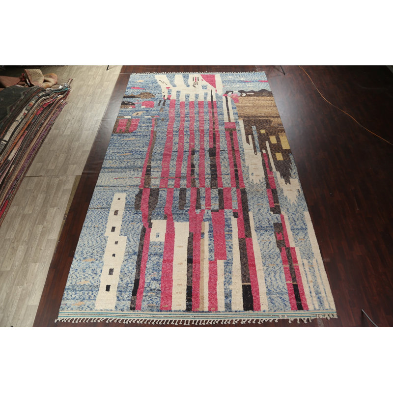 Tapis marocain moderne en laine noué à la main 12 x 20