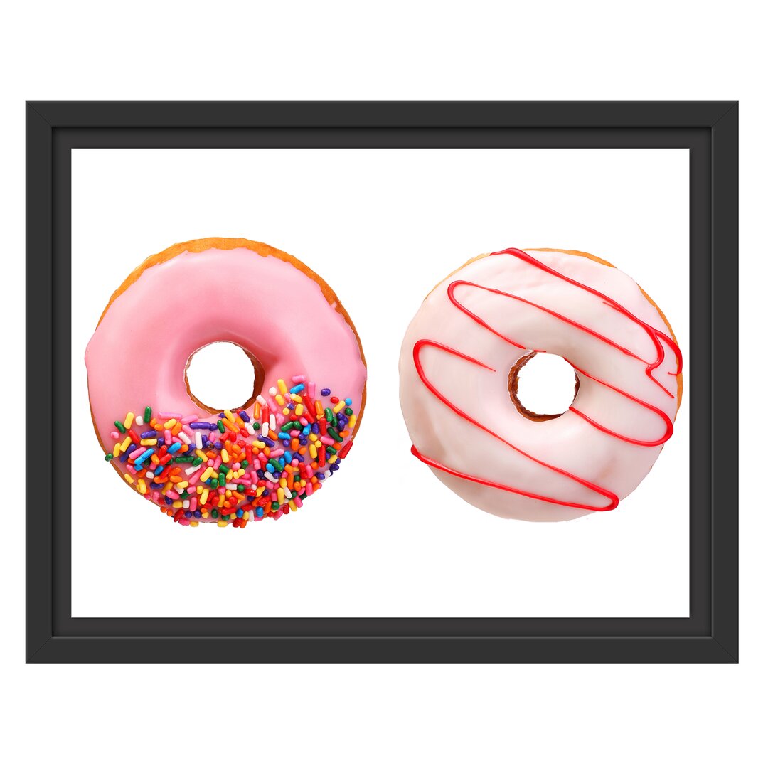 Gerahmtes Wandbild Glasierte Donuts