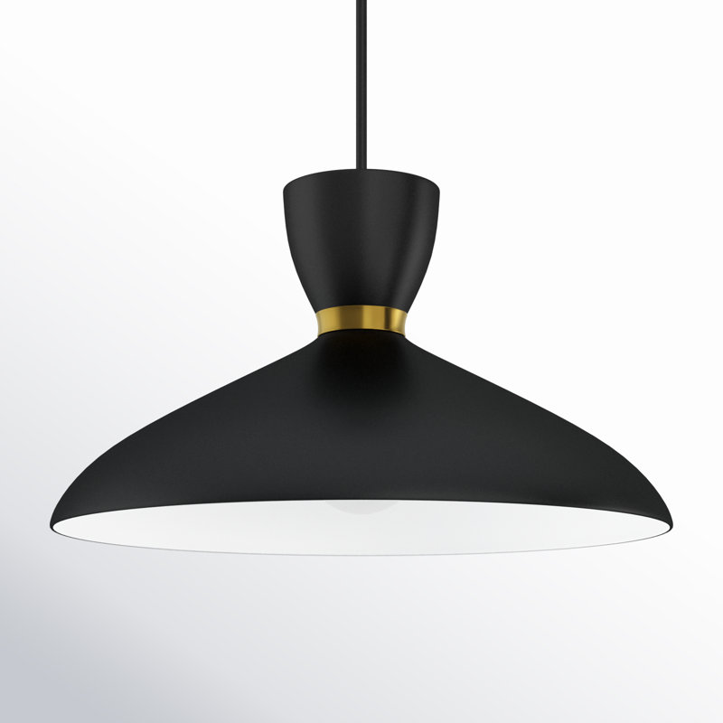 1 - Light Dome Pendant, Satin Brass/Black