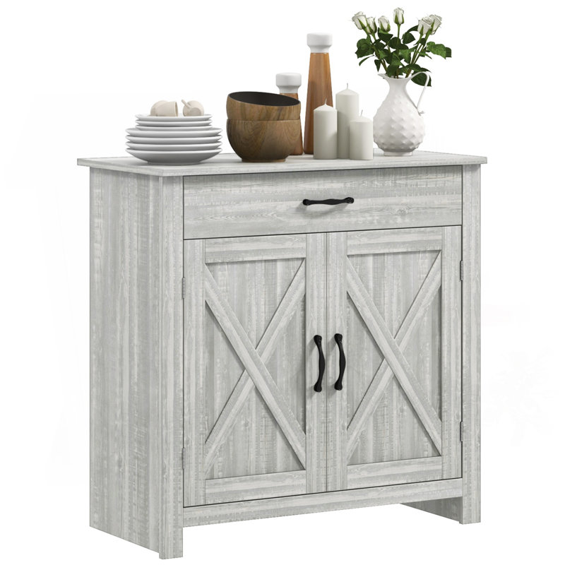 Sideboard Buffet Cabinet With Elegant Design And Multi-Functional Use, Stone Gray