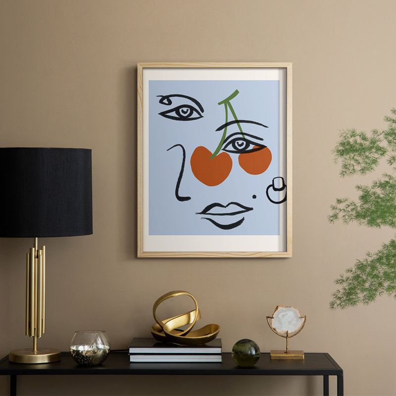 «Cherry Baby II», reproduction encadrée - bois massif, Naturel, H 11 po x l 9 po