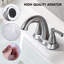 Robinet pour salle de bain à 2 poignées et 4 poignées avec drain, nickel brossé