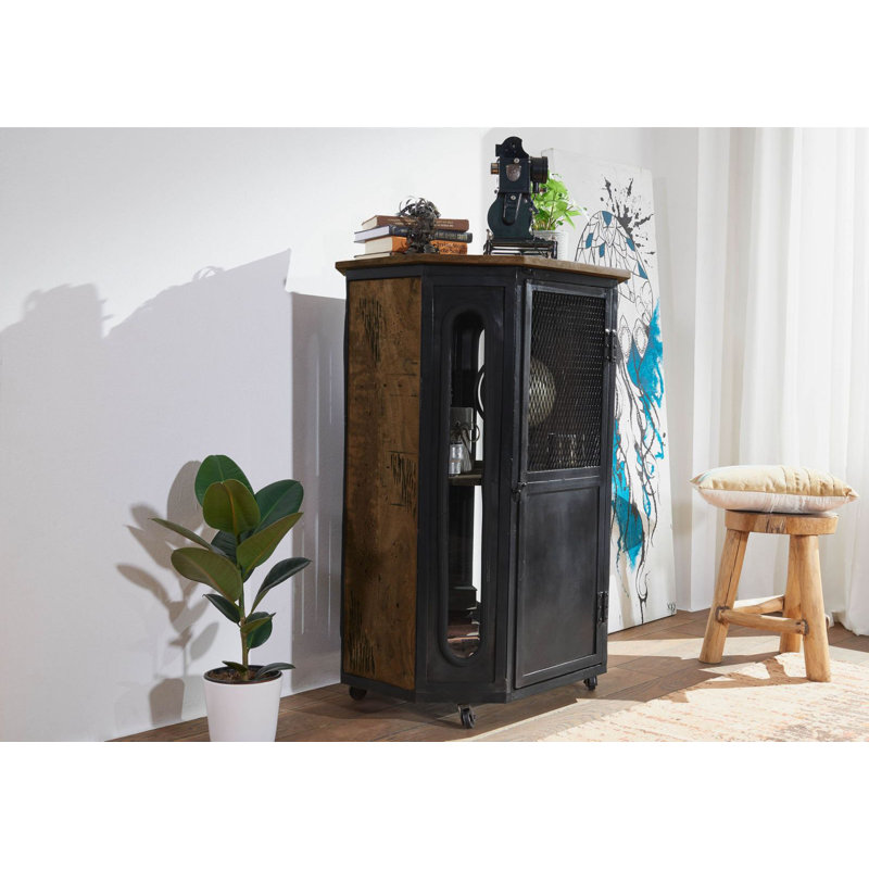 Display Cabinet, Brown Lacquered