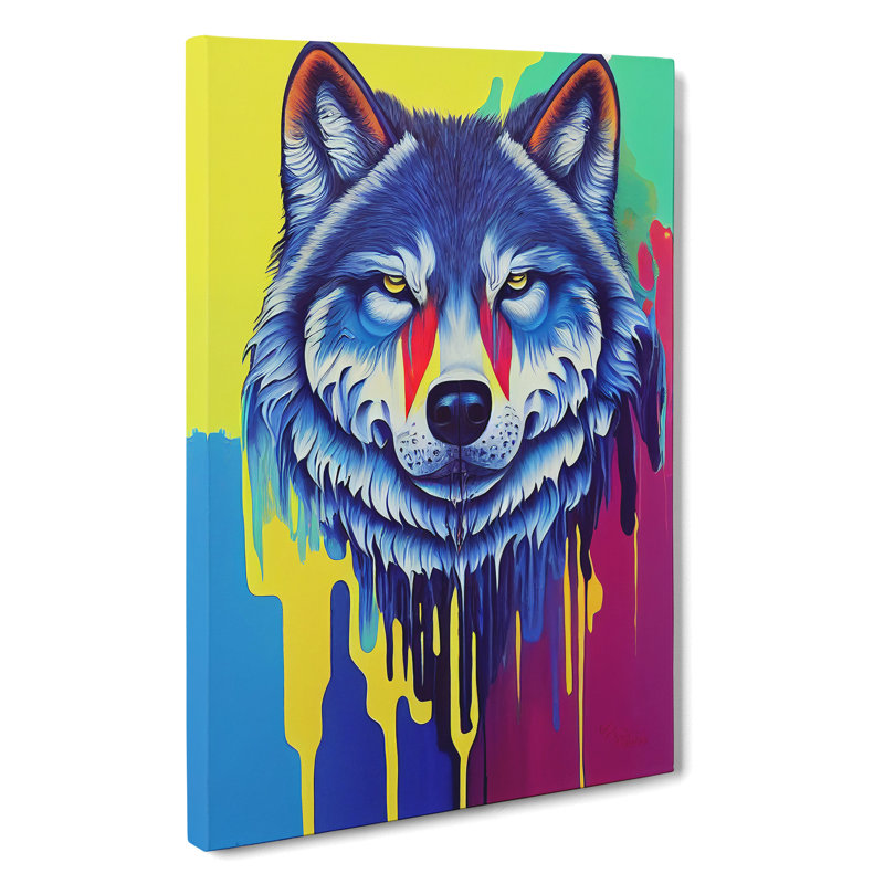Wolf Paint Drips No.3 Abstract - Wrapped Canvas Print, 50cm H x 35cm W x 3cm D