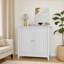 Armoires, buffet de rangement à double porte blanc cassé - Autoportant moderne avec portes à fermeture douce pour le salon Cuisine Salle de bain | Panneau de fibres à densité moyenne | Salon