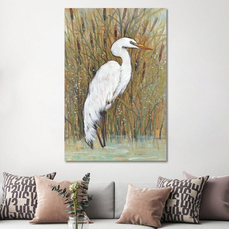 White Egret II 1 Piece Wrapped Canvas Wall Art, 152.5 cm H x 101.5 cm W