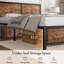 Single/Double Size Bed Frame with Wood Headboard and Footboard, Metal Platform Mattress Foundation with Strong Steel Slats, No Box Spring Needed-83953533-75231880