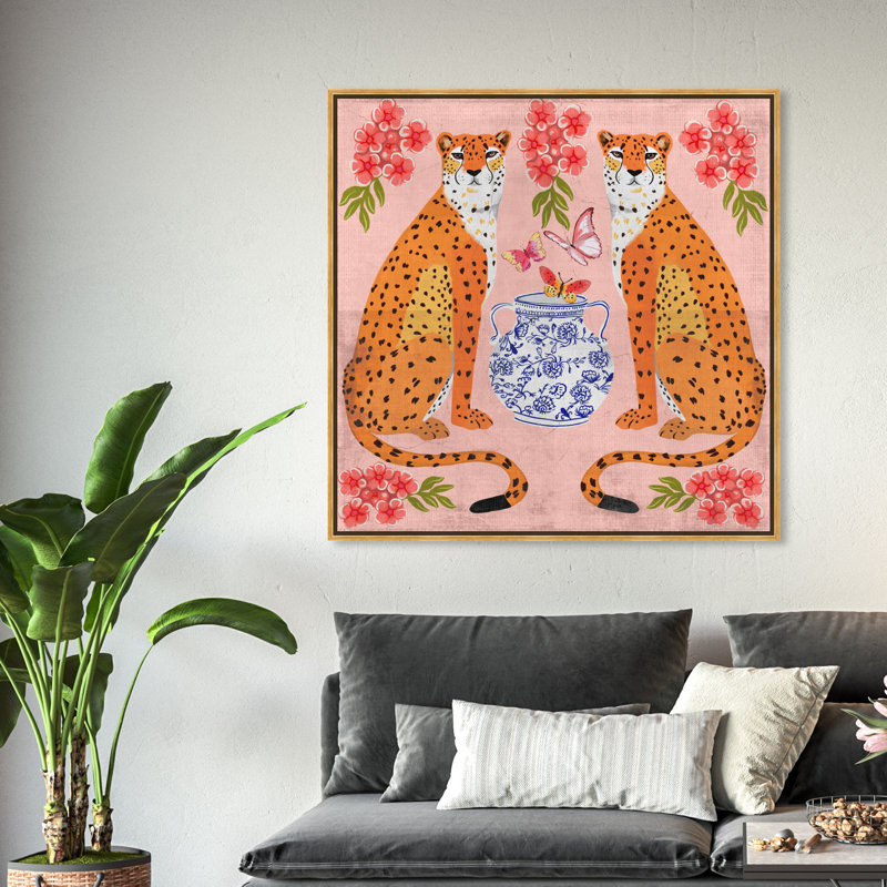 Great Mother Cheetahs " Great Mother Cheetahs " by Oliver Gal, Gold Floater Framed Canvas, 41.5" H x 41.5" W