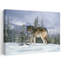 GRAY WOLF Canis Lupus IN WINTER SNOW LOOKING AT CAMERA by T. Ulrich - Wrapped Canvas Print-736515520