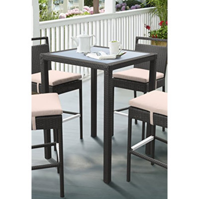 Whittingham Square Glass Outdoor Bar Table