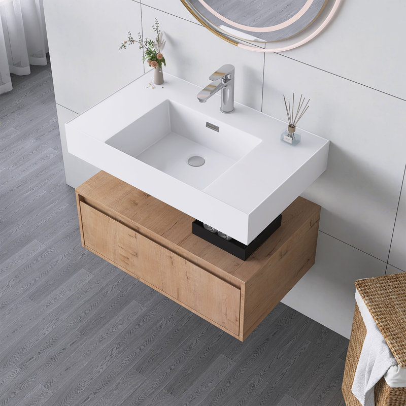 Meuble-lavabo mural 30 po avec résine