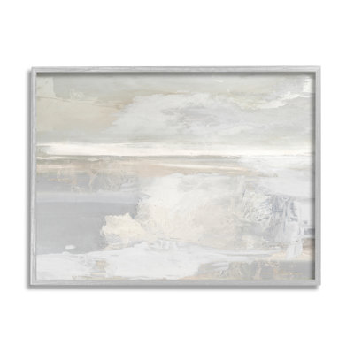 Paysage gris moderne, impression sur bois