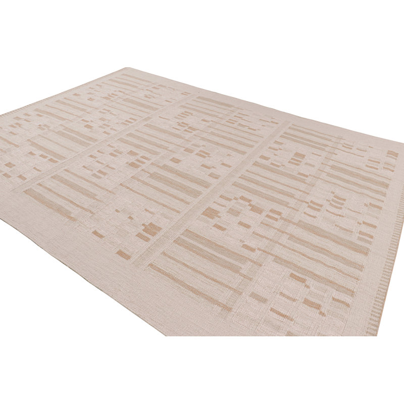 Rug & Kilim’S Scandinavian Style Rug In Beige-Brown And Cream Geometric Patterns