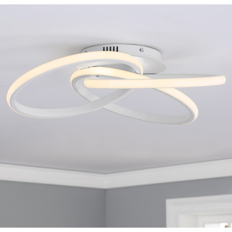 Shuford 1 - Light 20.47'' Unique/Statement Modern Linear LED Dimmable White Light Flush Mount Light, White
