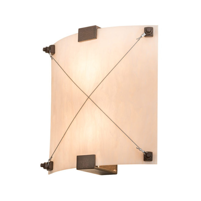 Maxton Flush Mounted Sconce, Blackened Pewter, Earth Marble