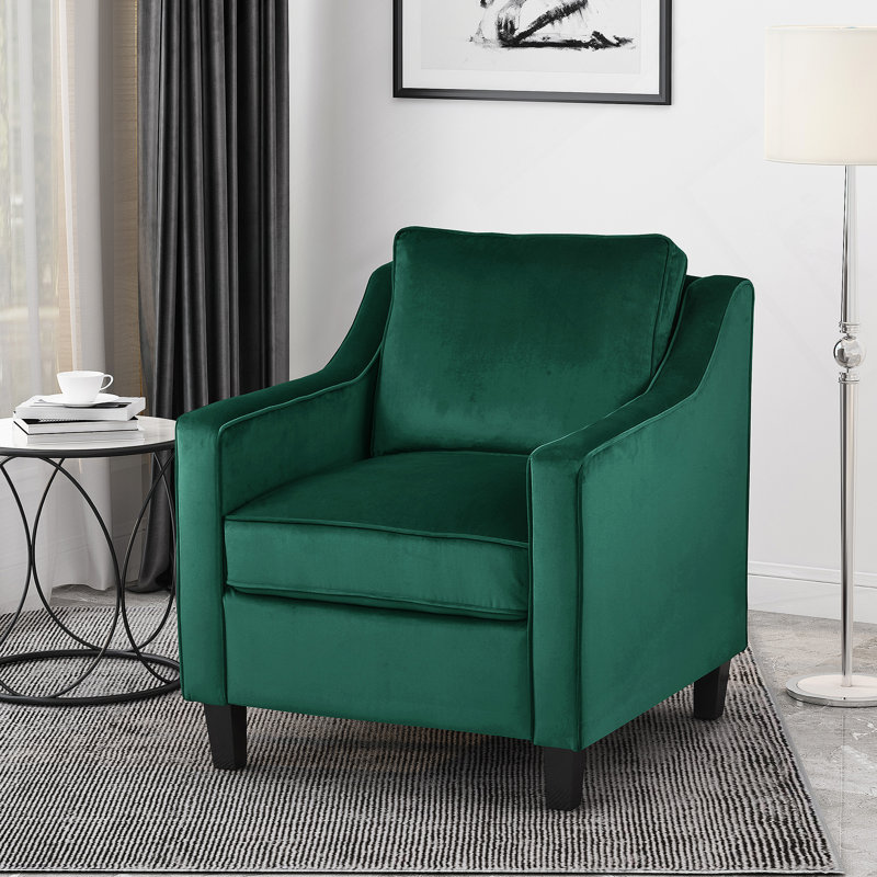 Fauteuil club en velours vert