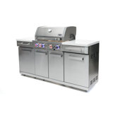 Mont Alpi 5-burner 63000 Btu Stainless Steel Compact Outdoor Kitchen Island Barbecue Gas Grill