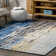 Melanarka Abstract Power Loom Performance Blue Rug