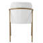 Ensemble de 2 chaises de salle à manger modernes, structure en métal doré en tissu beige pour la cuisine
