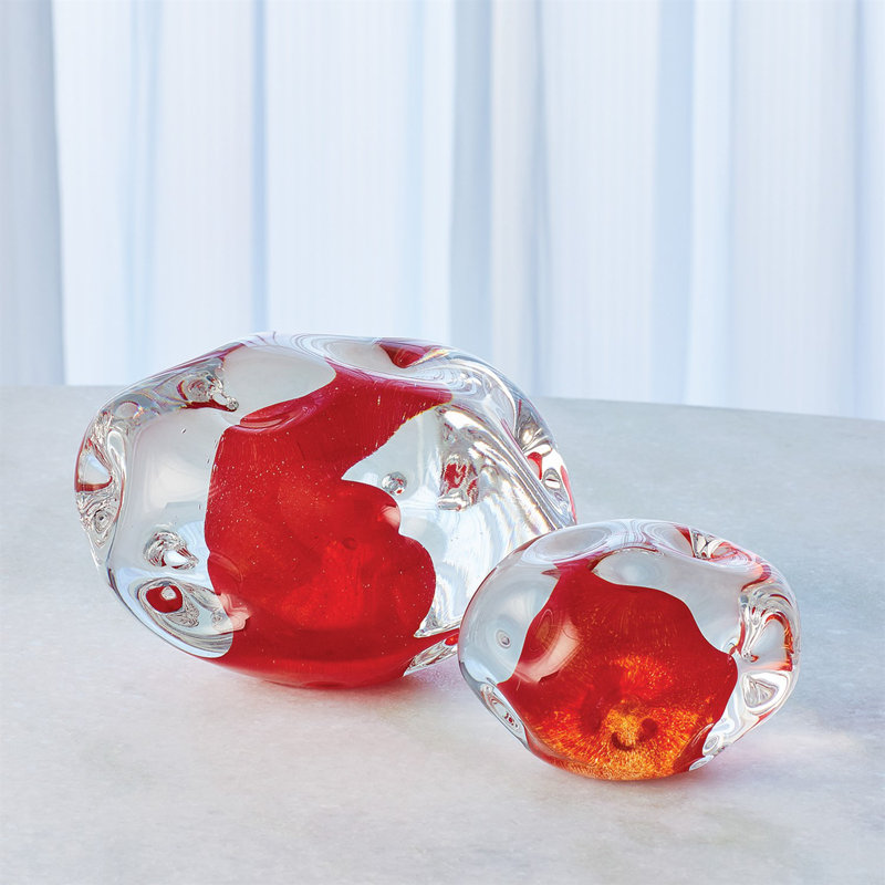 Dimple Paperweight-Cinnabar, 4.25" H x 6.25" W x 4.75" D