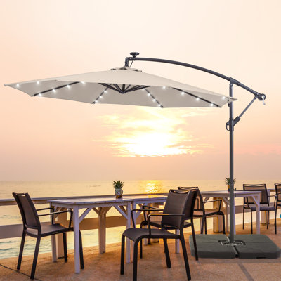 Elasia 120'' Lighted Cantilever Umbrella