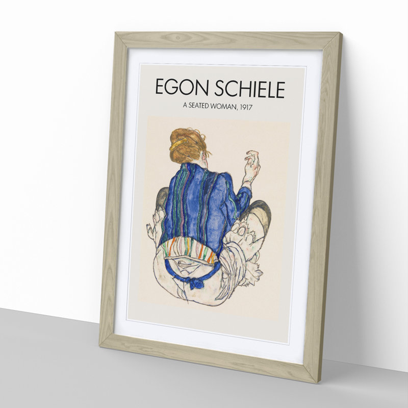Seated Woman Vol.2 by Egon Schiele - Picture Frame Graphic Art, 65cm H x 48cm W x 2cm D