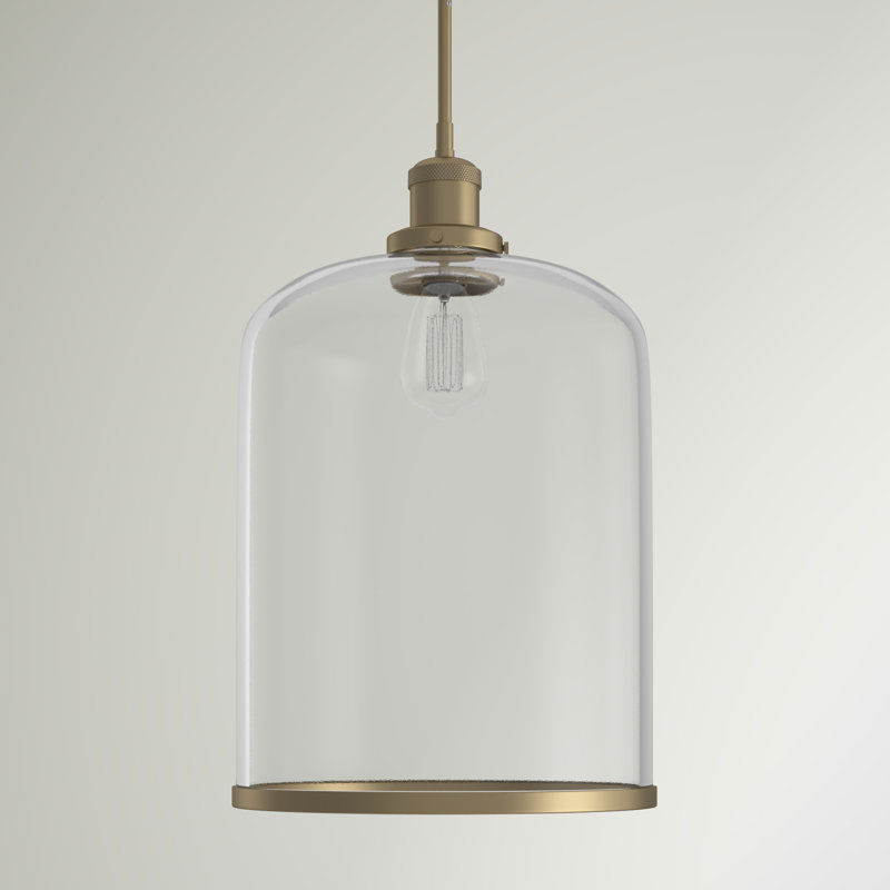 Luminaire suspendu en pot 1 lumière Edremit, Or antique, 8"