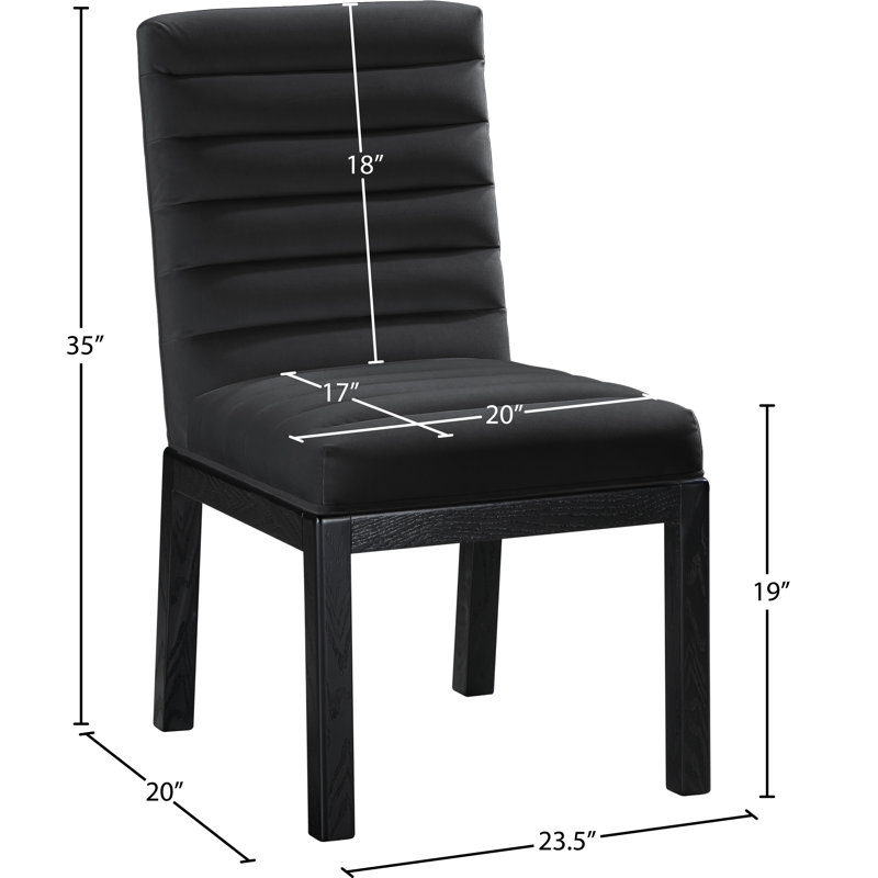 Chaise en velours Evelyn Lametra, Velours noir, Noir
