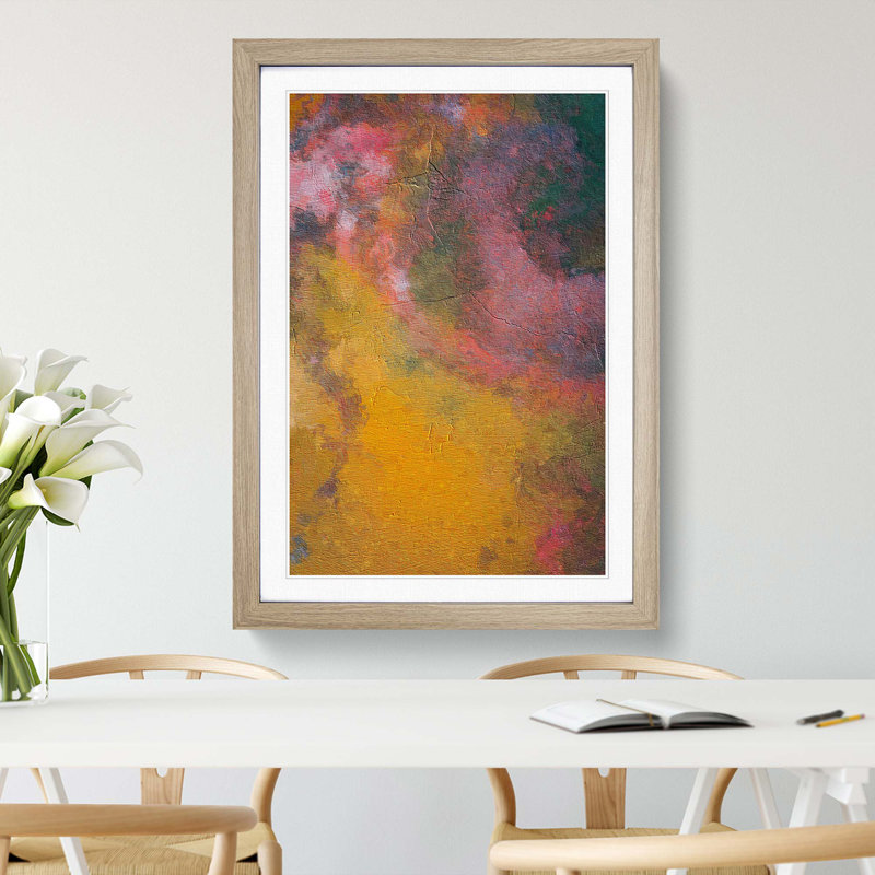 Earth and Water - Picture Frame Graphic Art Print, 65cm H x 48cm W x 2cm D, Oak Framed