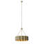 Lustre tambour moderne en laiton poli 4 lumières 25 "avec abat-jour en métal pour salle à manger ou chambre à coucher-1935419797