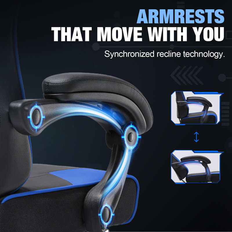 GTPLAYER PC & Racing Game Chair, Blue