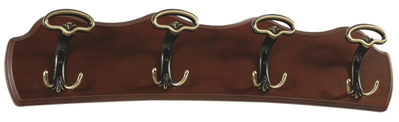 Valley Wall 4 - Hook Wall Mounted Coat Rack, Walnut